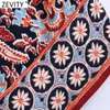 Zevity Women Vintage Position Totem Flower Print Sarong Skirt Faldas Mujer Female Side Bow Tied Wrap Slim Mini Skirt QUN799 210603