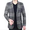 Men Blazers Suit Coats Male Business Casual Plaid Coat Brand Clothing2513