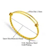 10st / lot grace stunder 3 färger twist bangles armband 316l rostfritt stål justerbar tråd manschett armband gör DIY smycken Q0717