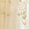 Europe Luxury Pastoral Flower Tulle Curtains Living Room Bottom Lace Window Treatment Bedroom Decoration Sheer Voile Cortinas 35 Curtain & D