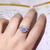 Moissanite, 925 srebrny projekt mody, silny kolor ognia, diament, wysoki twardość 1CT