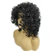 Afro Kinky encaracolado peruca sintética 45cm Longa simulação cabelo humano perucas Hairpieces para mulheres preto e branco Perruques K143