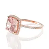 Klusterringar vintage 100% 925 sterling silver 10 mm skapad moissanite morganite ädelsten bröllop ring kvinnor fina smycken drop2741