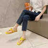 Sandaler för damer platt tofflor mode pu läder flip flops sommarstrand plus storlek