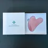 2021 Pink Crystal Heart Shaped Jade Massager Stones V Face Chinese Acupuncture Pressure Treatment FACIAL MASSAGETOOL Gua Sha board