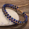 Pärlsträngar naturliga blå tiger mod ögonarmband flätad manschett för kvinnor handgjorda vänskap armband mens charm juvel fawn22