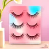 Fałszywe rzęsy Naturalne grube 3d rzęsy Przedłużenie Smukła łodyga Full Strip Beauty Tool Fiber Chemical 3 Pair Fake Eyelashes