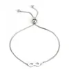 Łańcuch łącza 304 Slidera ślizgowa regulowana stal nierdzewna Bolo bransoletki dla kobiet srebrne kolor okrągły biżuteria