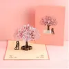 Cartões de felicitações 3D -Up Maple Cherry Tree Steamship Birthday Cartão de aniversário Presente Convites de casamento Posta