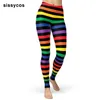 Rainbow Print Leggings för kvinnor LGBT Multi-Color Stripes Dot Pattern Push Up Byxor Elastiska borstade Buttery Soft Skinny Byxor 210925