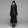 Kvinnors dike rockar kvinnor gotiska förtjockade ull cardigan retro huva tröja häxa halloween kostym vinter punk rave kvinnor