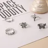 S2672 Fashion Jewelry Knuckle Ring Set Silver Butterfly Flower Chain Pattern Snake Sword Stacking Rings Midi Rings Sets 5pcs/set