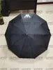 Черные королевские зонты Hipster Автоматические складные роскошные зонты Высокое качество Дизайнерские многофункциональные солнцезащитные зонты для путешествий на открытом воздухе3512340