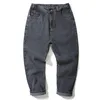 Eenvoudige losse heren jeans grote kleding Casual Nine-Point Harlan Rechte pootbroek maat 28-48 voor dikke man oude papa broek