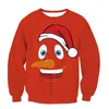 Męskie Swetry Mężczyźni Kobiety Santa Boże Narodzenie Sweter Jumper Topy 3D Funny Print Jesień Zima Xmas Odzież Pulower Wakacyjny Party Sweatshi