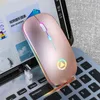 Silent LED Bakgrundsbelyst Möss USB Optisk Ergonomisk Gaming Mouse Uppladdningsbar Trådlös PC Dator Mus Mus Mus För Laptop