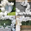 72st vit silver metall ballong garland båge uppsättning 12inch konfetti ballon baby shower bröllop dekoration bakgrundsvägg leveranser 210719