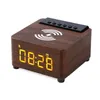 Haut-parleur Bluetooth en bois musique système acoustique 20W HIFI stéréo Surround LED affichage extérieur haut-parleur avec Radio FM réveil