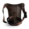 Crazy Horse Leather Waist Bags Men Multifunction Design Small Messenger Fashion Travel Belt Waist Pack Drop Leg Pouch Male