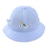 Bonés bonés bonitos desenhos animados chapéu de bebê verão respirável malha e meninas balde cor sólida criança criança criança proteção sol praia 528