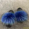 Women Fur Slides Summer Shoes Home Woman Luxury Furry Slippers Indoor Female Sandals Fluffy Cute Raccoon 2021 New Plus Size H1122