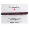 Fashion Friendship Charm Bracelets for Women Handmade Woven Braided Bracelet with Paper Card Adjustable Bohemian style Wax Rope Bangles Pulseras Mens Gift Jewelry