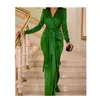 Green Mermaid Prom Dresses Long Sheeve Plus Size Formell aftonklänning Appliced ​​Elegant Party Gowns Dress271V