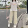 Japonês Doce Bonito Sweatpants Estilo Preppy Mulheres Amor Coração Impressão Lolita Lolita Pants Pants Meninas Kawaii Solto Calças Reta Y211115