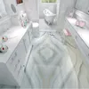 Hintergrundbilder Benutzerdefinierte selbstklebende Fußbodenbild 3d Fliesen Moderne Einfache Marmorapete Badezimmer PVC Wasserdicht