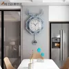 Meisd Epoxy Resina Relógio De Parede Pêndulo Moderno Deer Relógio Decoração Verde Horloge Sala de estar Casa Interiores Decoração 211110