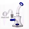 En ucuz Cam Beher Bong Sigara Borular Inline Matrix Perc 6.8 inç Recycler Fıskiye Su Borusu 14mm Erkek Yağ Yakıcı Boru 1 adet