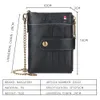 Men Customized Chain High Quality Short Card Holder Purse Coin Wallets