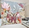 Çin Tarzı Karartma Perde Oturma Odası Manzara Boyama Fotoğraf Perdeleri Modern Pencere Duvar Dekor için Cortinas