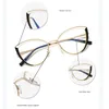 Occhiali da sole Retro Alloy Cat Eyes Anti Blue Ray Glasses, Occhiali da vista per computer da donna, Miopia Montature per vetri da prescrizione A95721