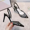 Women Summer Cut-Outs Sandals high heel pointed end Gladiator Genuine Leather Rhinestone High Quality fashion lady shoes