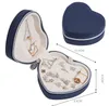 Portable Travel Jewelry Storage Box Creative Heart Shaped PU Leather Display Rack Necklace Earrings Ring Boxes Desktop Decoration RRE12401