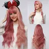 pelucas de color rosa de calidad larga