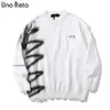 UNA RETA Graffiti Sweater Men Men Autumn Streetwear's kleding Hip Hop Pullover Hole Oversize paar 210909