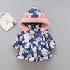 Kids Baby Girls Jackets Clothing Hooded Coats Winter Toddler Warm Cartoon Printed Jacket Outerwear 2-5Y 211011
