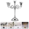 Portacandele Elegante metallo 5 bracci Supporto Centrotavola Evento di nozze Candelabro Casa Candeliere Tavolo da pranzo Decor Ornamento Prop