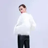 Square Dance Clothing Nightclub Performance Imitation Fur Coat Kvinnors Cosplay Färg LED Light 211207