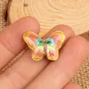 10pcs صينية Cloisonne المينا الملونة DIY Butterfly حبات المجوهرات صنع ملحقات الجملة أقراط قلادة المجوهرات