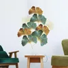 Adesivos de Parede PVC Retro Verde Ginkgo Folha Sofá Quarto Casa Papel de Parede