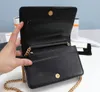 Klassiskt lyxmodemärke plånbok vintage lady brun läder handväska designer kedja axelväska med låda hela 02276p