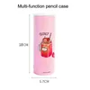 Pencilfodral Arrangör Creative Multi-Function store kapacitet pennbox med spegel kosmetiska väskor fall