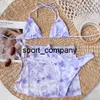 Sexy púrpura 2021 Bikini traje de baño mujeres traje de baño Push Up Bikinis conjunto Tie Dye trajes de baño femeninos para traje de baño de tres piezas