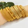 4pcsLot bracelets en or indiens bracelets à breloques pour femmes bijoux africains de luxe Dubaï 24k plaqué or bijoux cadeau de mariage 2207134673813