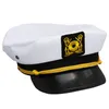 Vintage White Skipper Ajustável Marinheiros da Marinha Capitão de passeio de barco Militar Capinho adulto Partido Fantasma vestido de fantasia unissex larga chapéus delm22