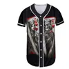 Sommermode Männer Jersey Rot Weiß Gelb Multi 3D-Druck Kurzarm Hip Hop Lose T-Shirts Baseball T-Shirt Cosplay Kostüm 010