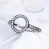 Cluster Rings 100% 925 Sterling Silver Clear CZ Circle Round Lucky For Women Jewelry 2021 Drop R041